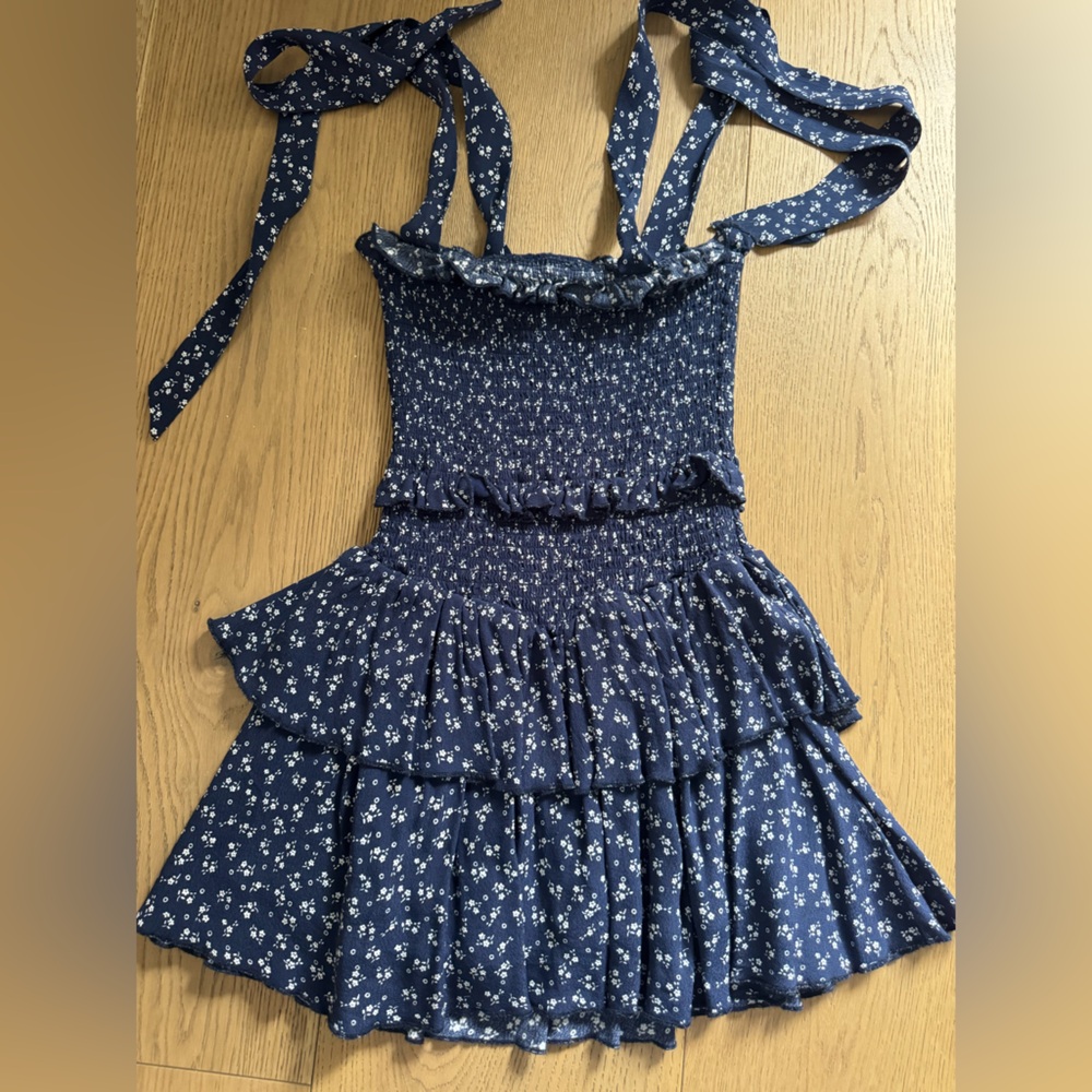 Katie J NYC Blue Floral Kids Casual Dress